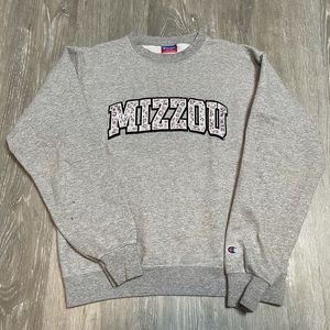 Champion stitched Missouri tigers mizzou gray crewneck sweatshirt